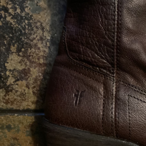 Frye Leather Mid Calf Heels Boots Western Style Size 6.5 - Picture 4 of 8